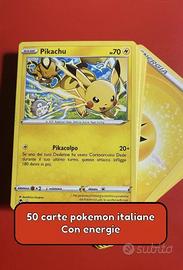 lotto 50 carte pokemon ITA da gioco collezione IT