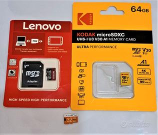 Schede Micro SD (128GB, 64GB, 32GB)
