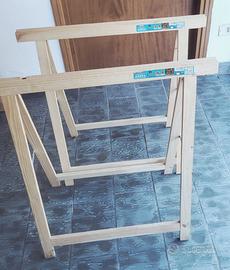 Coppia cavalletti in legno