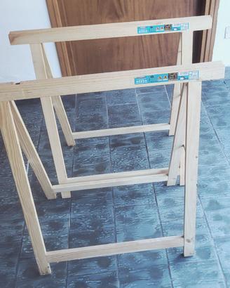 Coppia cavalletti in legno