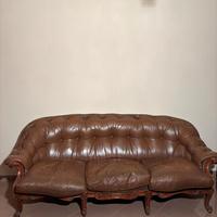 divano e 2 poltrone in pelle, Fratelli Erba