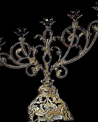 2 CANDELABRI '800 STILE GOTICO