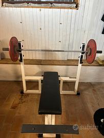 Panca Technogym Lux silver + bilancere Palestra