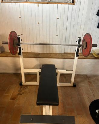 Panca Technogym Lux silver + bilancere Palestra