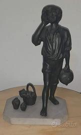 Scultura in bronzo base in marmo