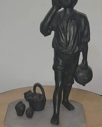 Scultura in bronzo base in marmo