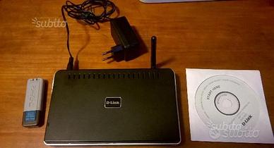 Modem D-Link DSL-2640R + adattatore wireless USB