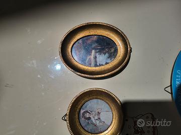 Coppia Miniature d'Arte Vintage con Certificati