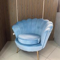 POLTRONA GLAM AZZURRO POLVERE