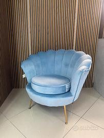POLTRONA GLAM AZZURRO POLVERE
