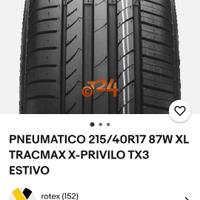 Gomme estive 215/40 r17 W