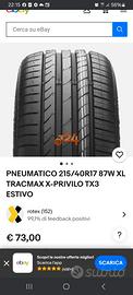Gomme estive 215/40 r17 W