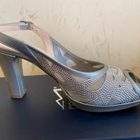 Sandali argento con tacco