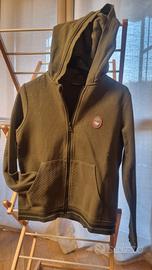 Felpa verdone militare con cappuccio