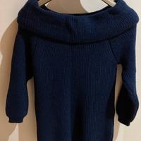 Maglione donna blu collo a barca