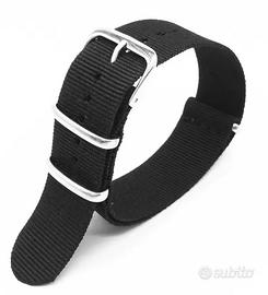 Cinturino NATO 18mm nero, universale, nuovo, nylon