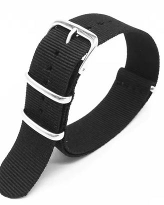 Cinturino NATO 18mm nero, universale, nuovo, nylon