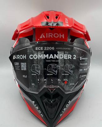 Casco Moto Airoh Commander Boost Red Blue Matt in Stock