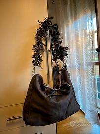 Borsa vera pelle con frange