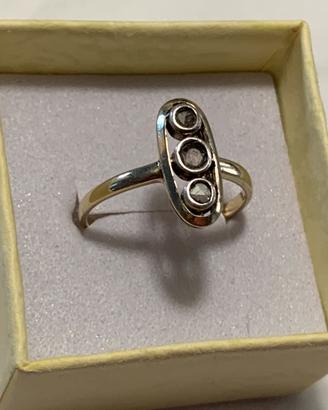 Antico anello  trilogy oro rose diamanti