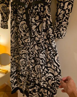 Abito lungo Zara tg xs  nero e bianco.