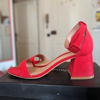 Sandali Primadonna con tacco a blocco rossi n.39