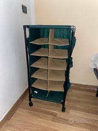scarpiera in tessuto con rotelle, nuovo