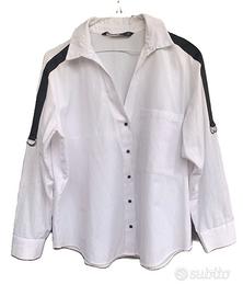 Camicia bianca Zara Basic con dettagli neri
