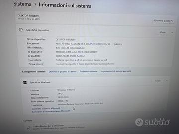 Pc All in One Hp 24” windows 11 bianco