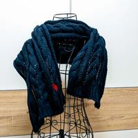 Sciarpa Blu Notte a Trecce - Stile "Polo" - P-CLUB