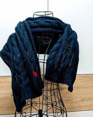 Sciarpa Blu Notte a Trecce - Stile "Polo" - P-CLUB