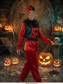 Costume rosso completo di gilet, colletto e cappel
