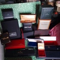scatole orologi e penne