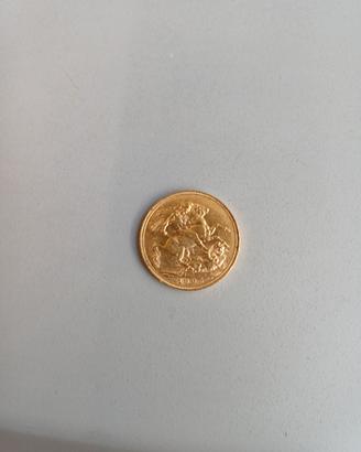 sterlina in oro 22k peso 7.98g