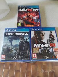Lotto 3 Giochi PS4 (Mafia 3 + Just Cause 4 + NBA 2