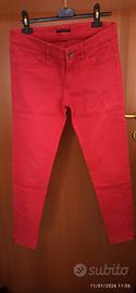 pantaloni cotone rosso ciliegia