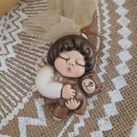 Formella Angelo amorino con orsetto thun