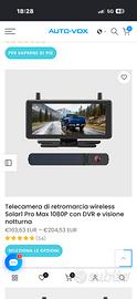 Telecamera di retromarcia wireless Solarl Pro Max