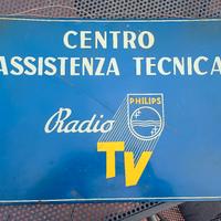 targa latta vintage Radio Philips TV pubblicitaria