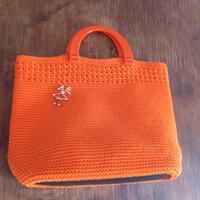 Borsa uncinetto in cordino arancione 