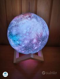 Lampada lunare stampa 3D 16 colori 15 cm.