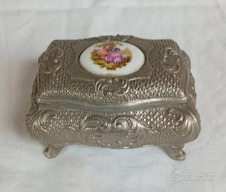 Portagioie anni 50-60 in metallo piastra ceramica 