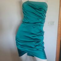 mini abito seta Elisabetta Franchi tg 42 smeraldo