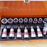 Set chiavi a bussola torx maschio-femmina 17 pezzi