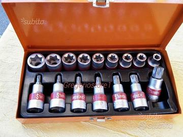 Set chiavi a bussola torx maschio-femmina 17 pezzi