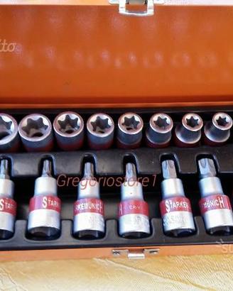 Set chiavi a bussola torx maschio-femmina 17 pezzi