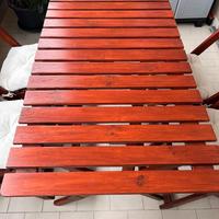 set tavolo da giardino e 4 sedie con cuscino