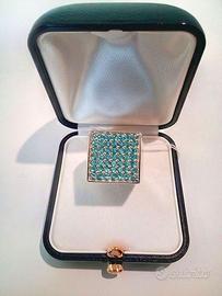 Anello ak32, Argento 925 rodiato, Zirconia cubica