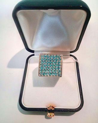 Anello ak32, Argento 925 rodiato, Zirconia cubica
