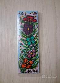 segnalibro artigianale con fiori, nature